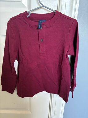 Janie and Jack Deep Wine Long-Sleeve Henley